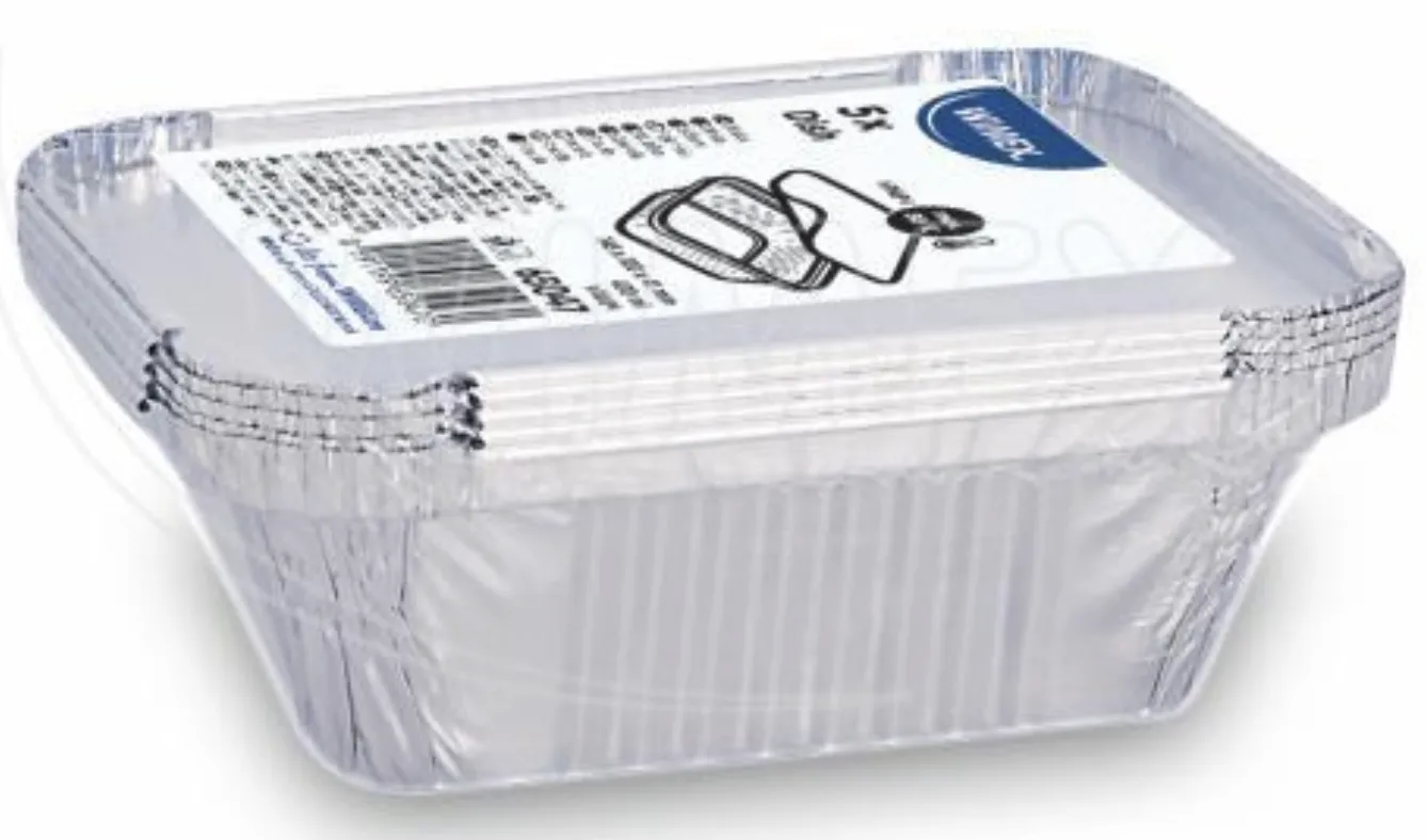 Hliníková miska hranatá 14,5 x 12 x 4,10 cm s viečkom, 470 ml (5 ks)_1.png