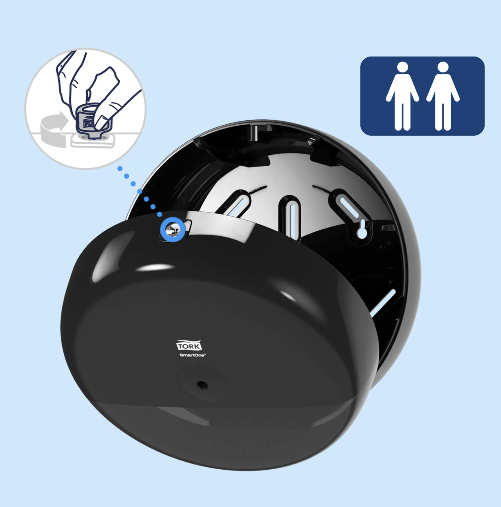680008 Tork SmartOne® zásobník na toaletný papier so stredovým odvinom T8, čierny.png