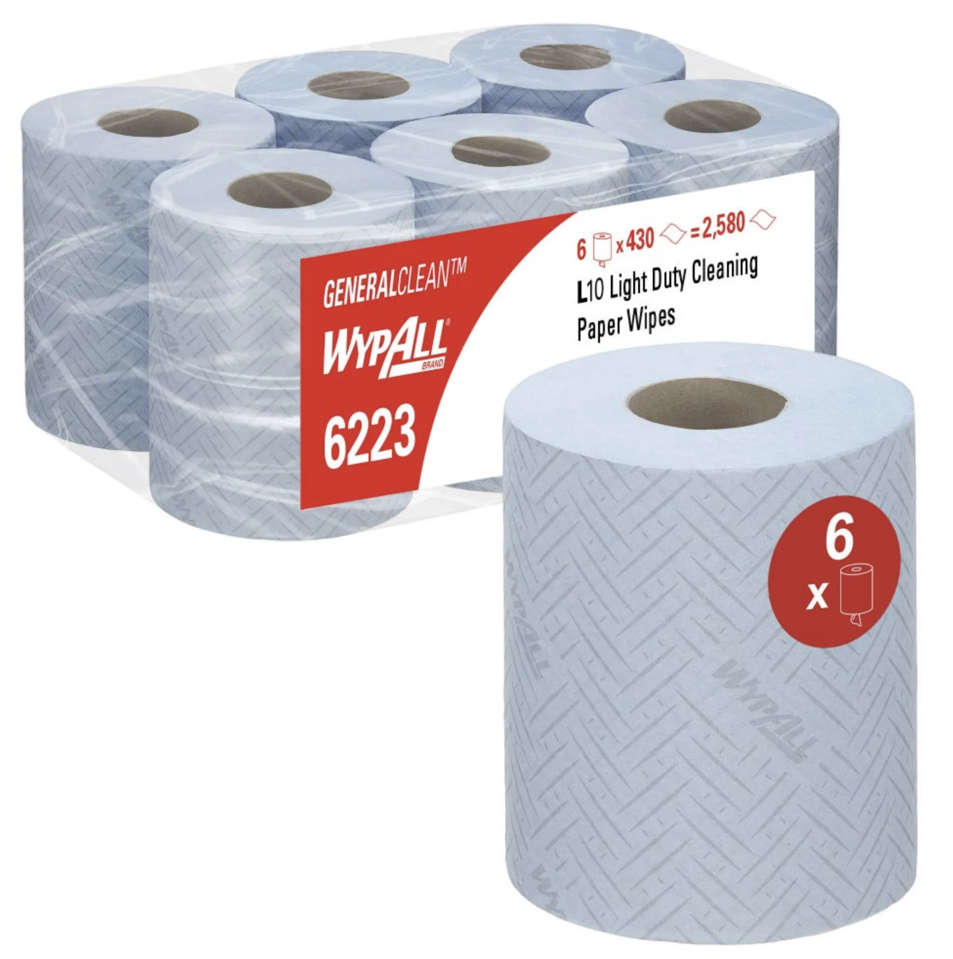 6223 WypAll® L10 papierové utierky, 1-vrst., modré, 430 útržkov (6 ks/krt) roin