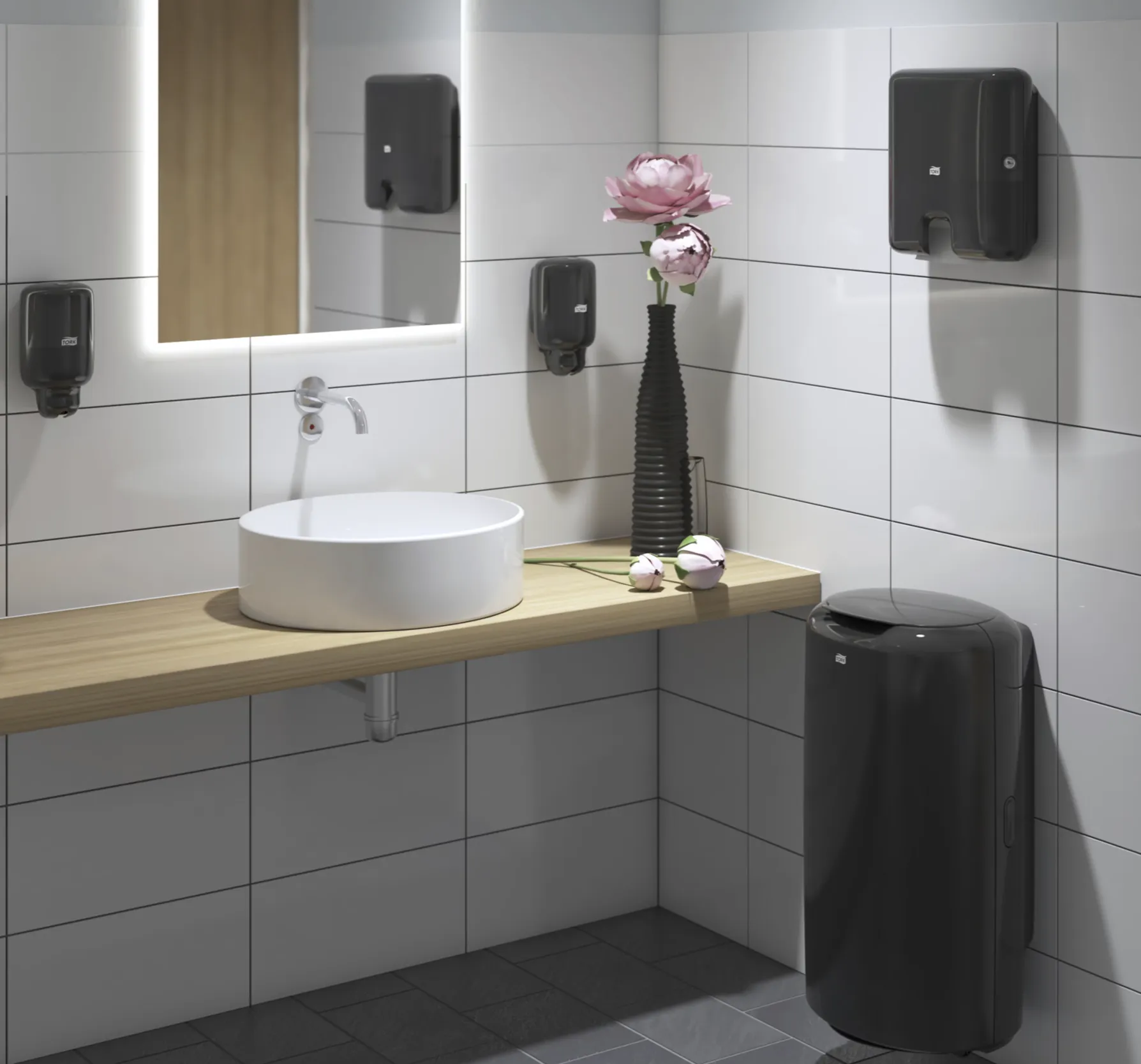 563008 Tork odpadkový kôš B1, čierny 50 l roin1.png