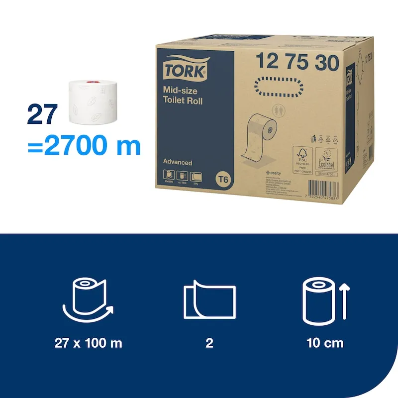 127530 Tork Mid-size toaletný papier Advanced, T6, 2-vrst., biely, 100 m (27 ks:krt).jpg