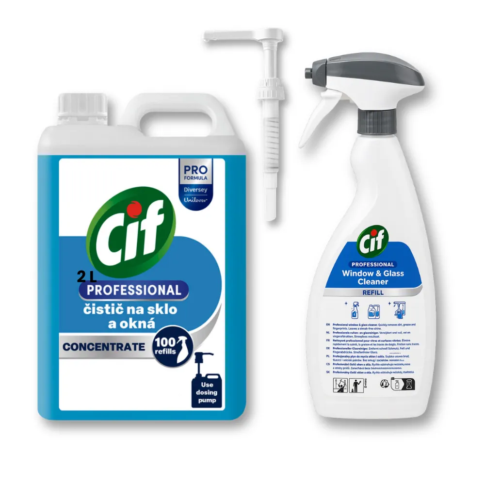 Cif Professional GLORIA Window & Glass čistič na okná a sklo, koncentrát 2 l ROIN 1.png