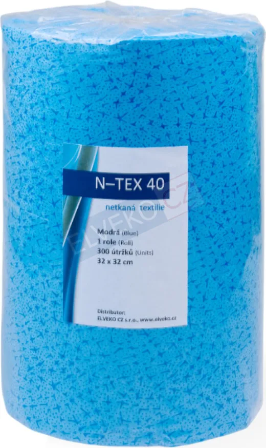 Utierky na čistenie N-TEX 40, netkaná textília v rolke, 32 x 32 cm, 300 útržkov, modré roin