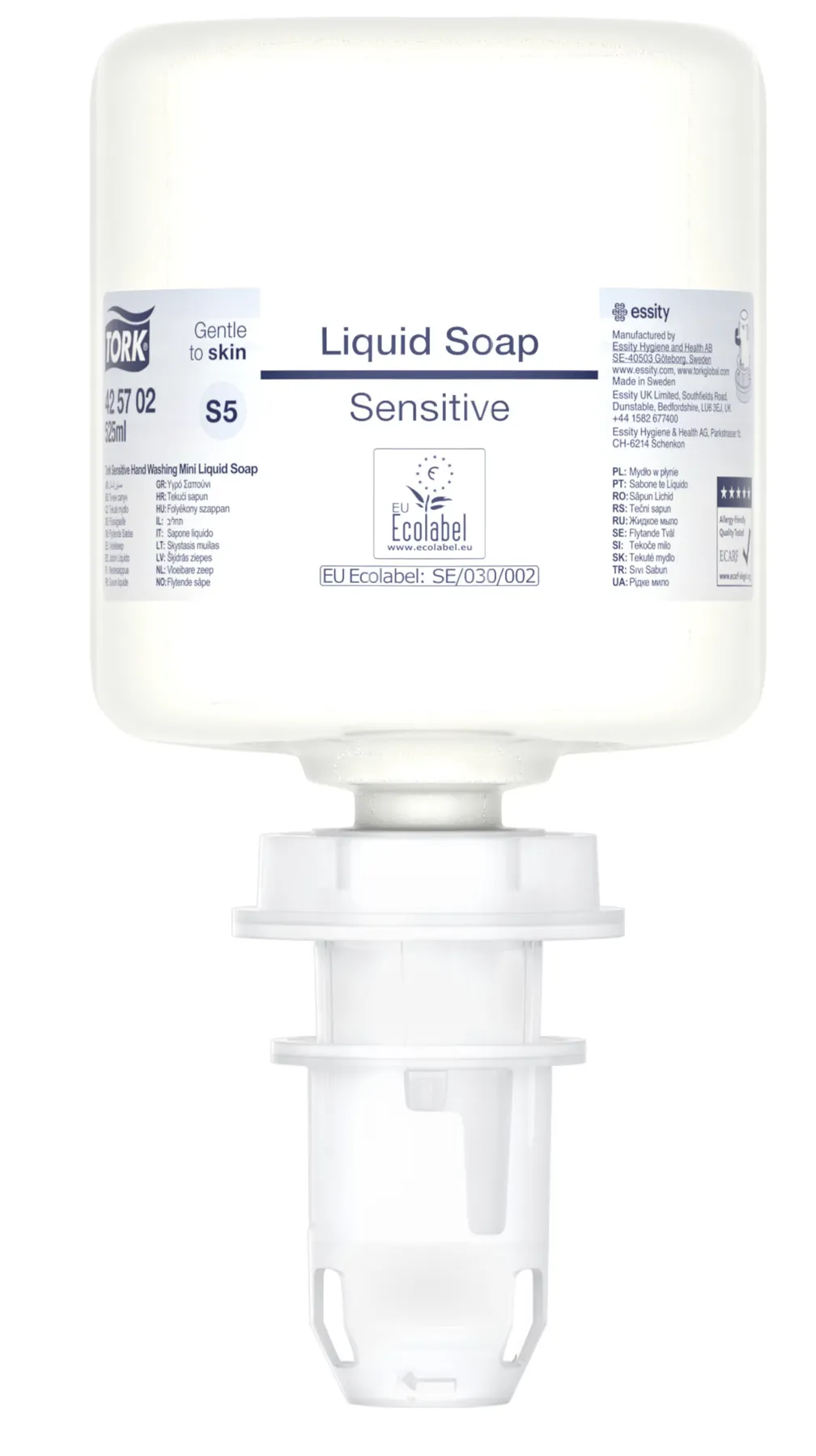 425702 Tork Mini tekuté mydlo S5, pre citlivú pokožku, biele, 525 ml roin 2.png