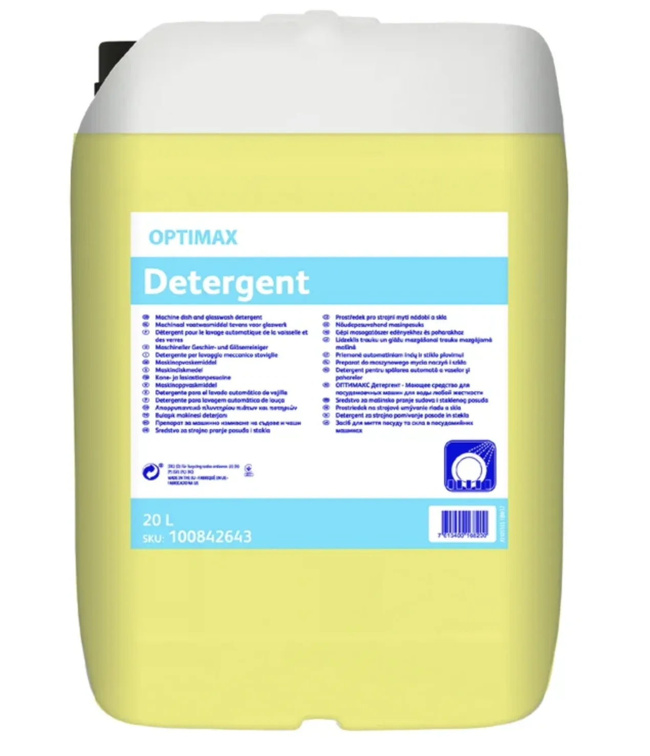 100842643 OPTIMAX Detergent Umývací prostriedok na strojové umývanie riadu 20 l roin