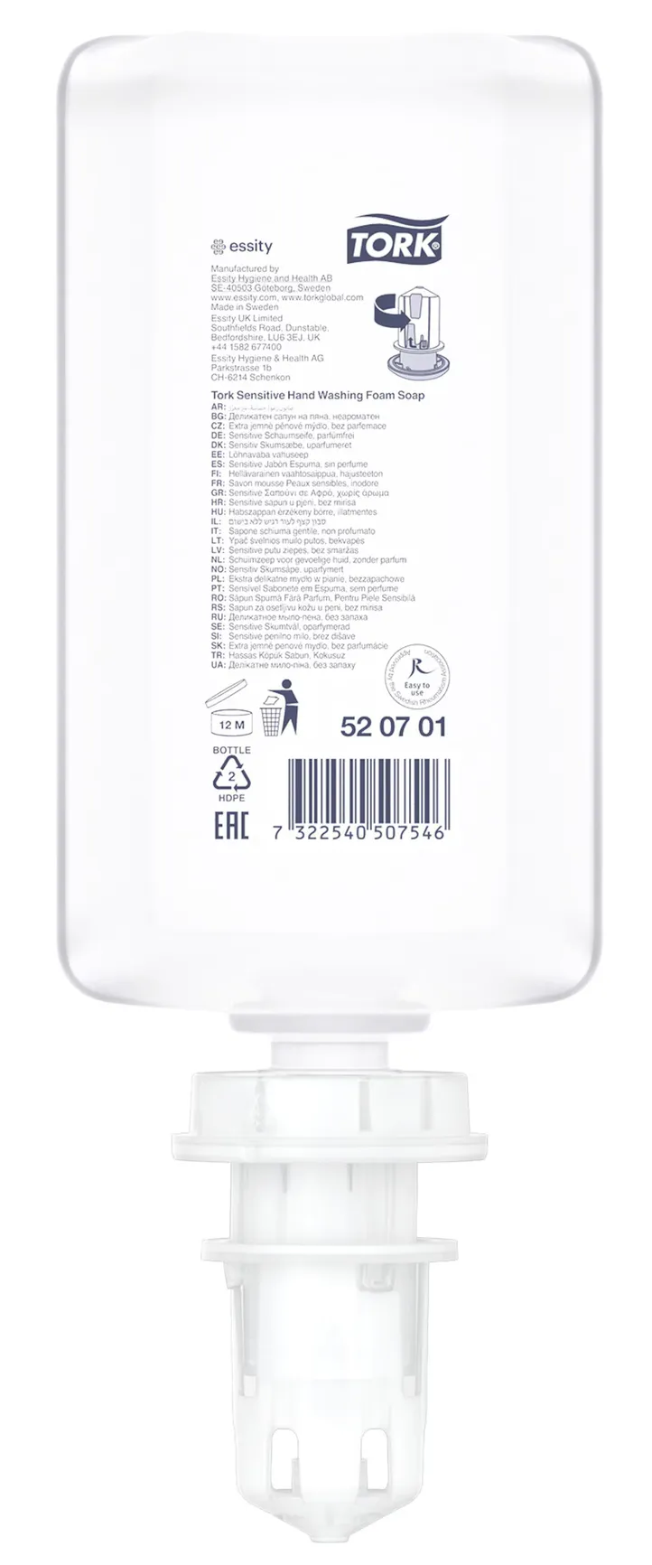 520701 Tork penové mydlo S4, pre citlivú pokožku, svetlo žlté, 1000 ml 2 roin.png