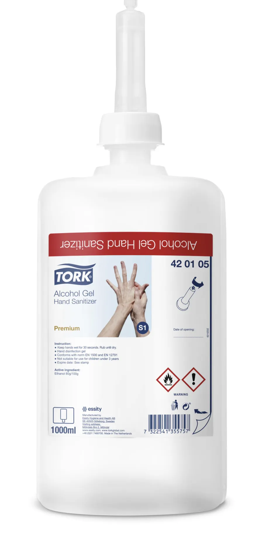 420105 Tork dezinfekčný gél na ruky Premium, do dávkovača S1, s alkoholom, číry, 1000 ml roin 2.png