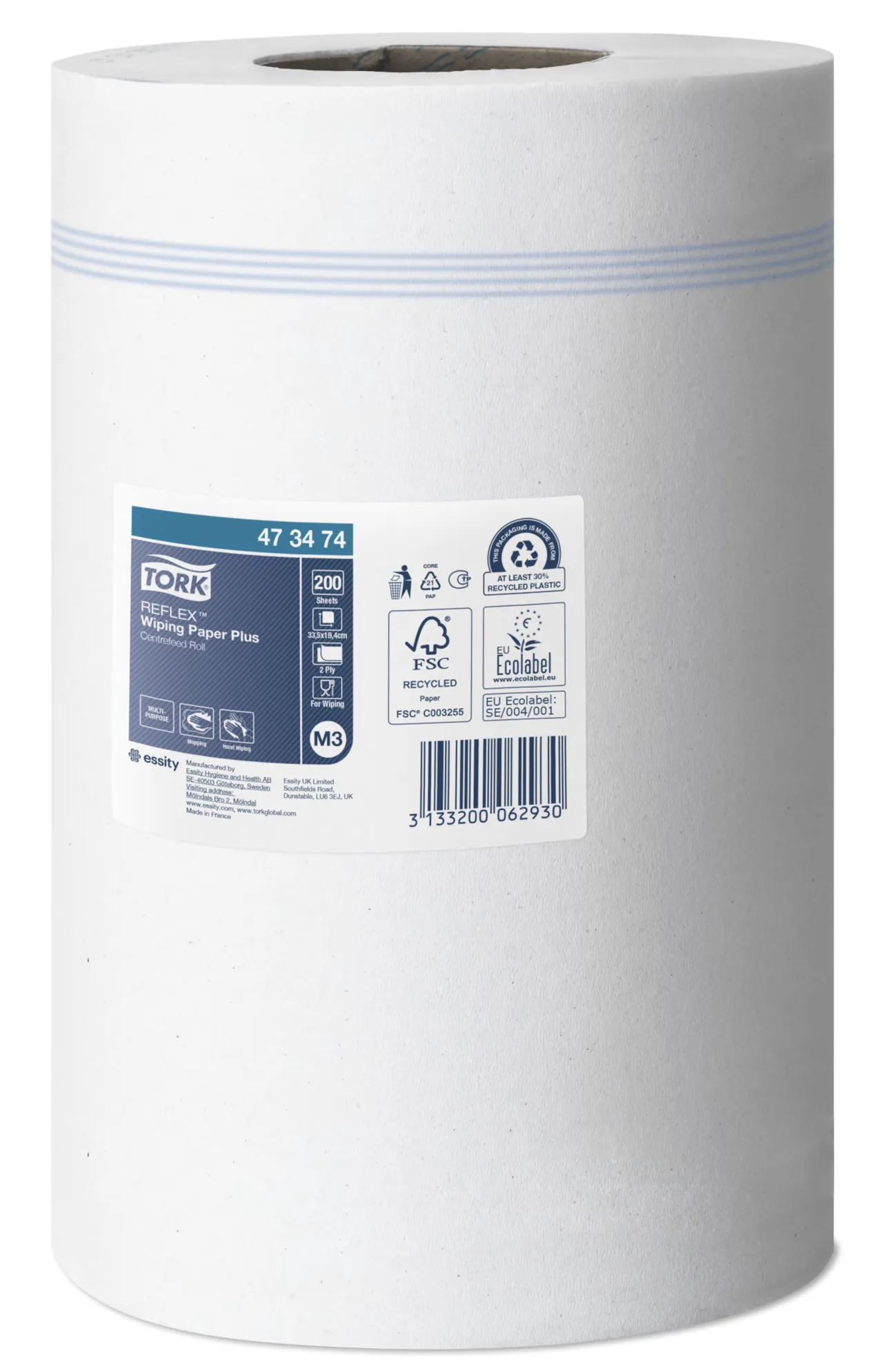 473474 Tork Reflex™ papierové utierky Plus so stredovým odvinom M3, 2-vrst., biele, 67 m (9 ks:krt) roin 3.png