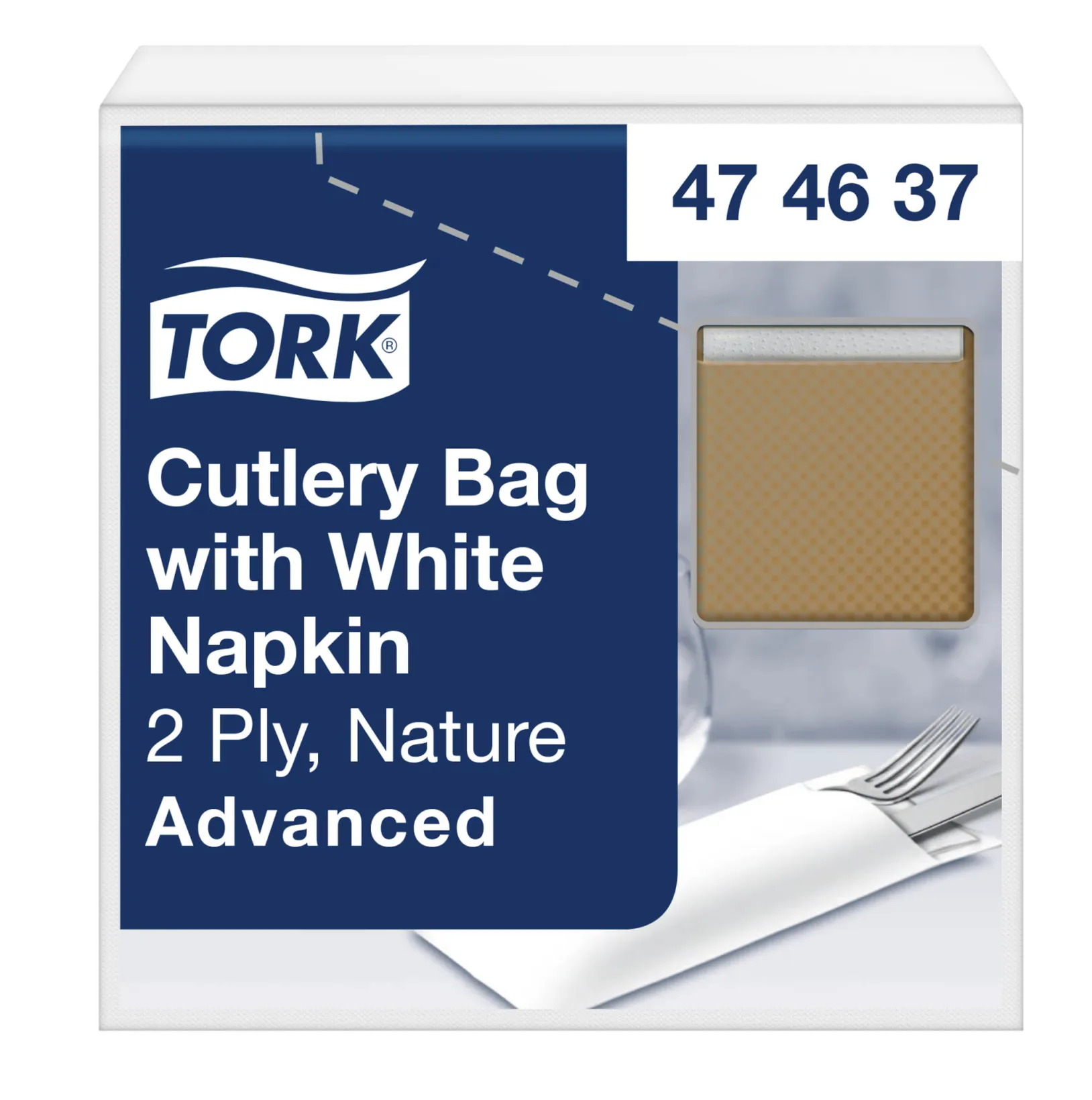 474637 Tork Advanced obal na príbory natural s bielou servítkou (100 ks/bal) roin