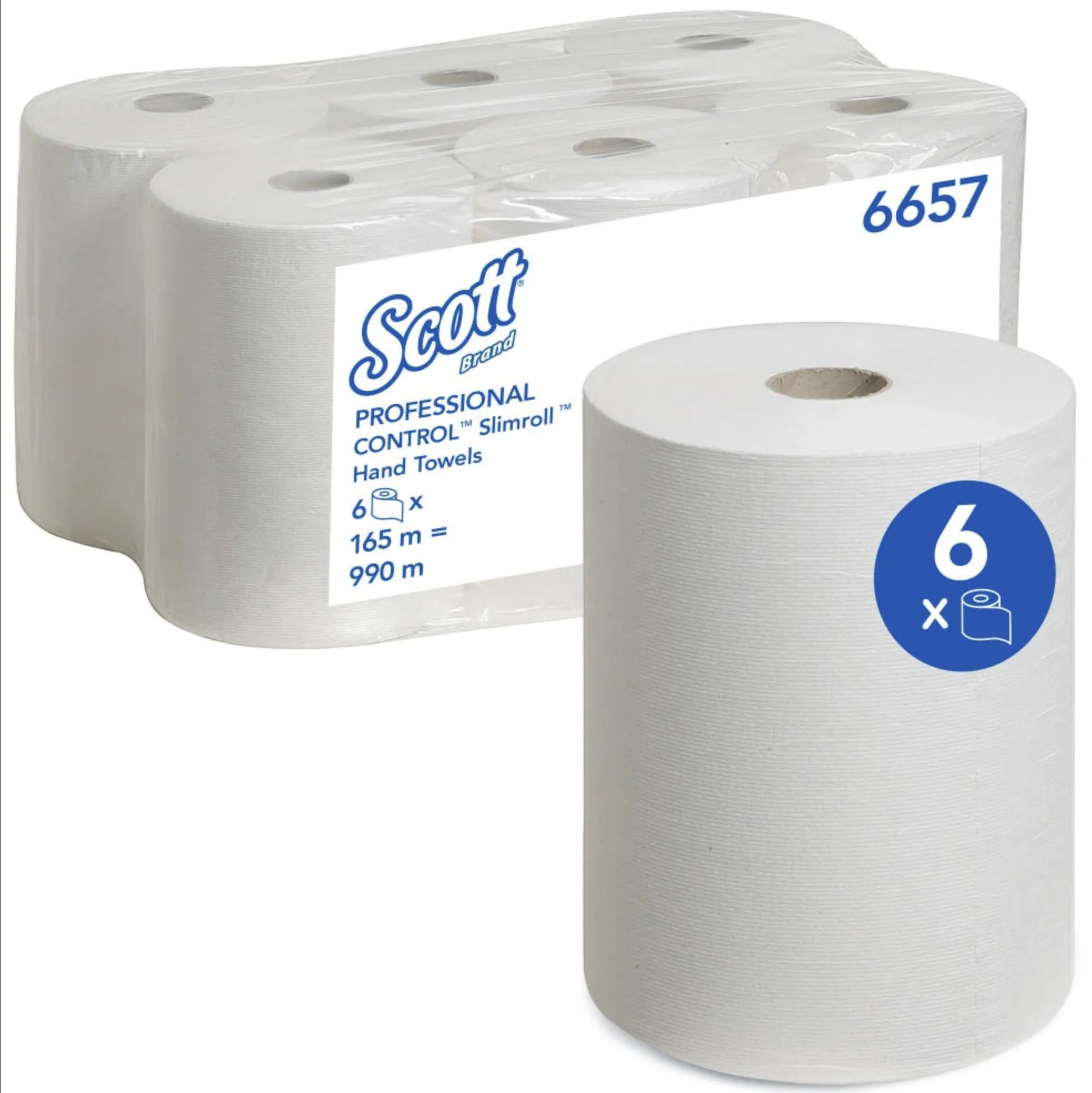 6657 Scott® Slimroll™ papierové utierky 1-vrst., biele, 165 m (6 ks/krt)