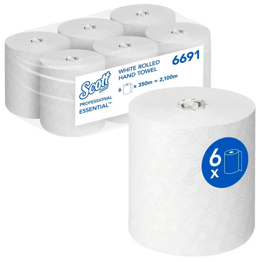 6691 Scott® Essential™ papierové utierky 1-vrst., biele, 350 m (1 ks) ROIN