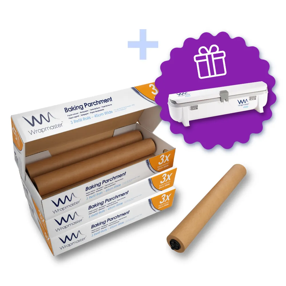 Papier na pečenie Wrapmaster 45 cm x 50 m x 3 (3 krt) + Wrapmaster 4500 ZDARMA ROIN