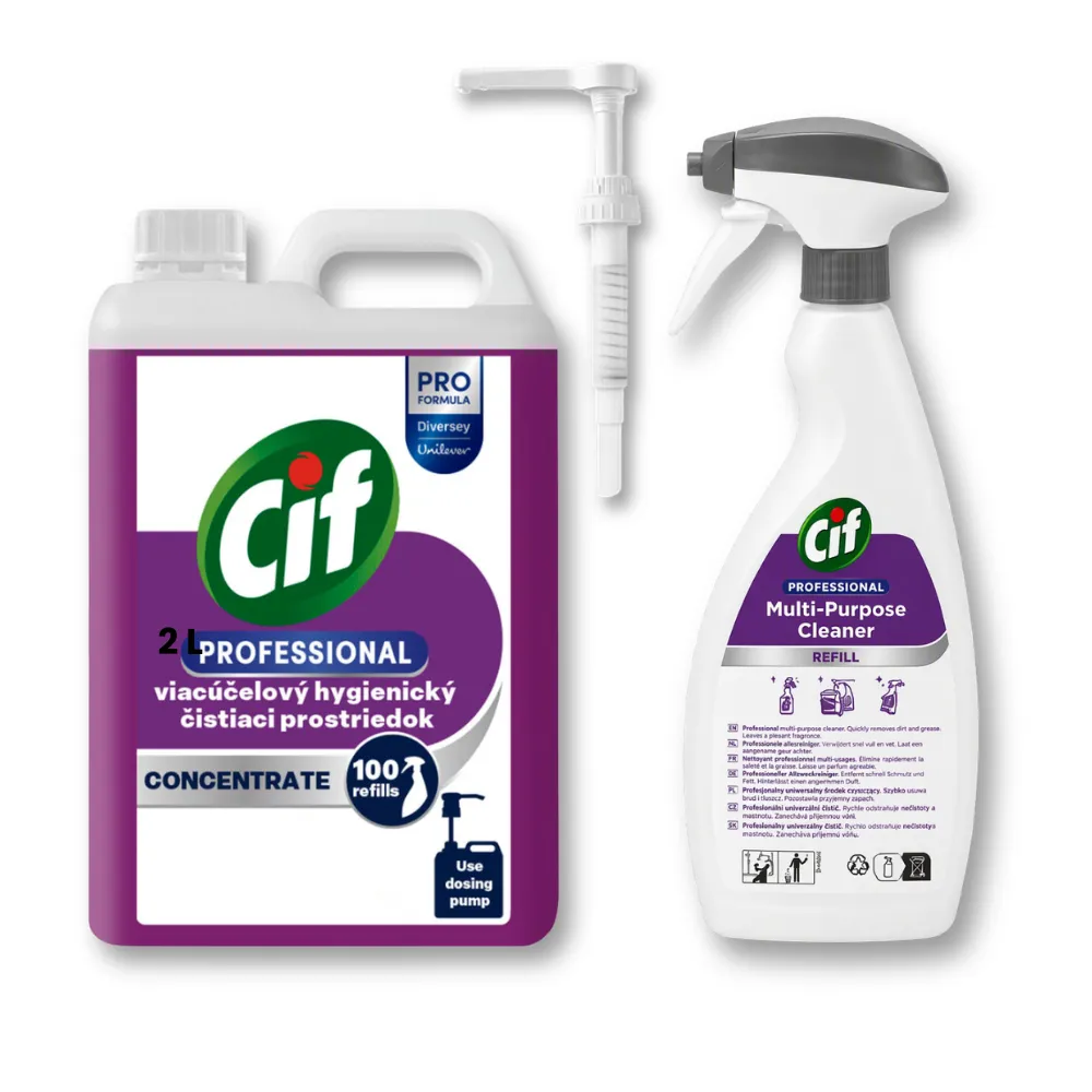 Cif Professional GLORIA Multipurpose viacúčelový čistič na povrchy, koncentrát 2 l ROIN 1.png