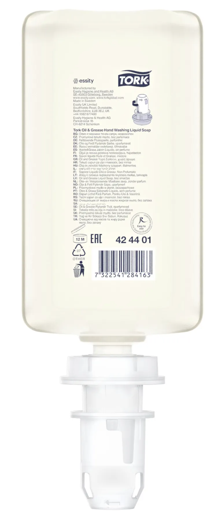 424401 Tork priemyselné tekuté mydlo S4, číre, 1000 ml roin.png